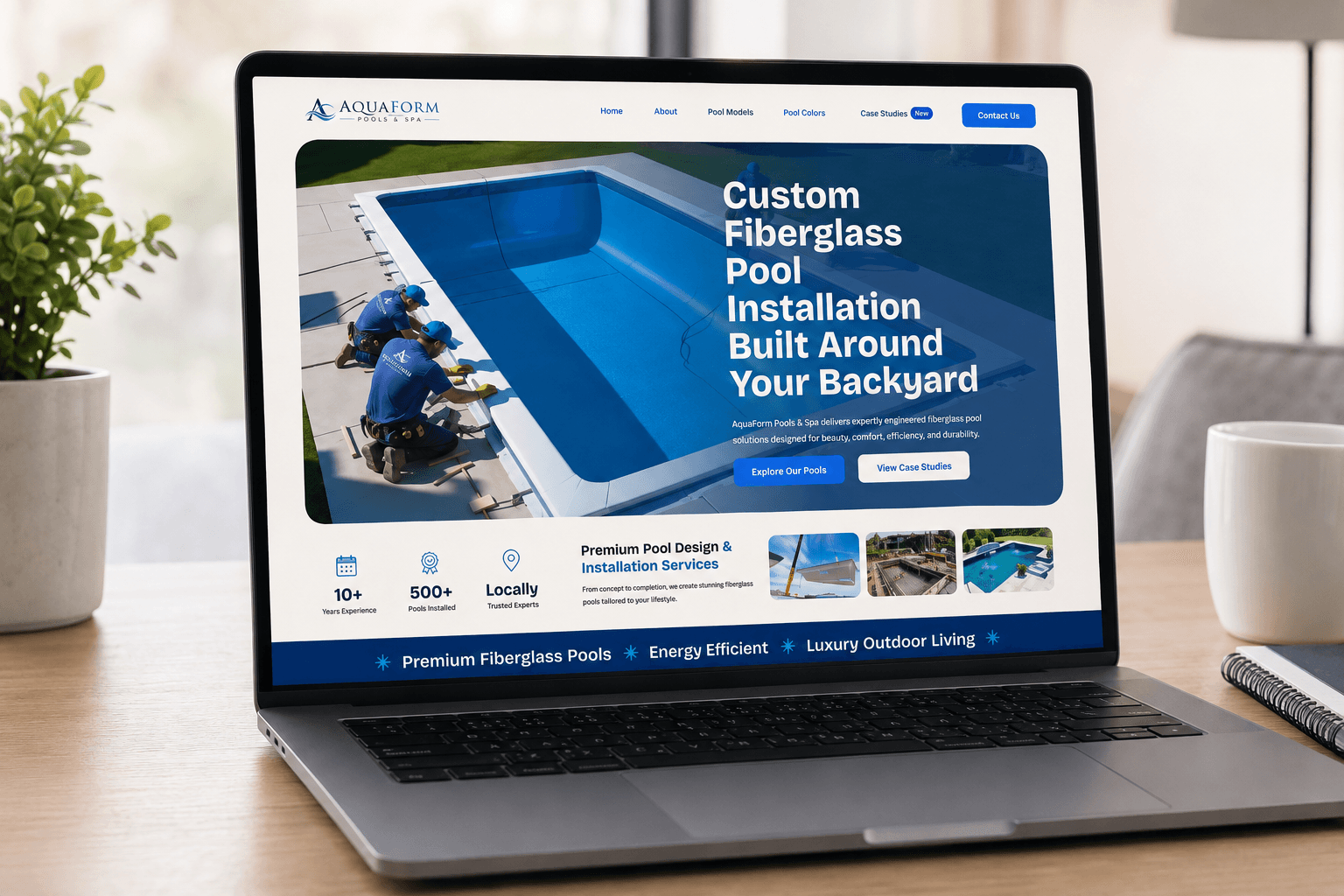 Pool Contractor Website Design | AquaForm Case Study